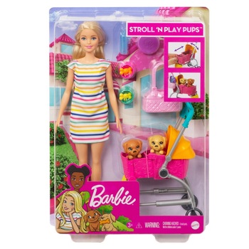 Set de joaca Barbie - Caruciorul pentru catei Set de joaca Barbie - Caruciorul pentru catei