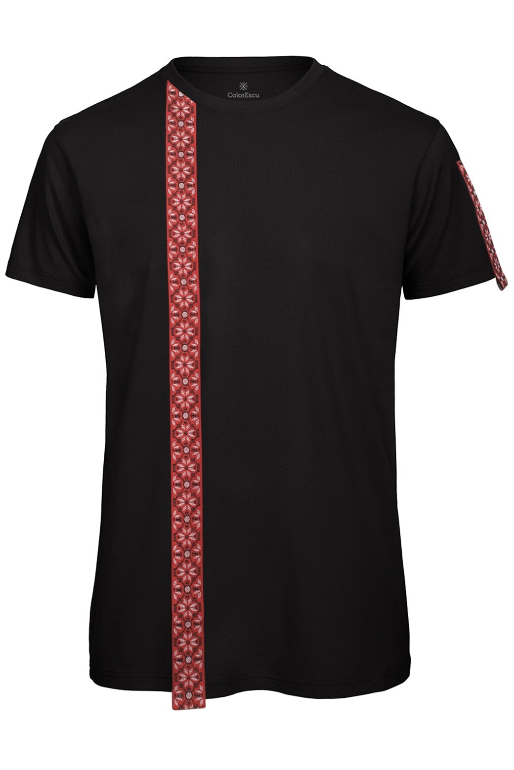 Tricou Motive tesute, negru, barbat CRP51, ColorEscu