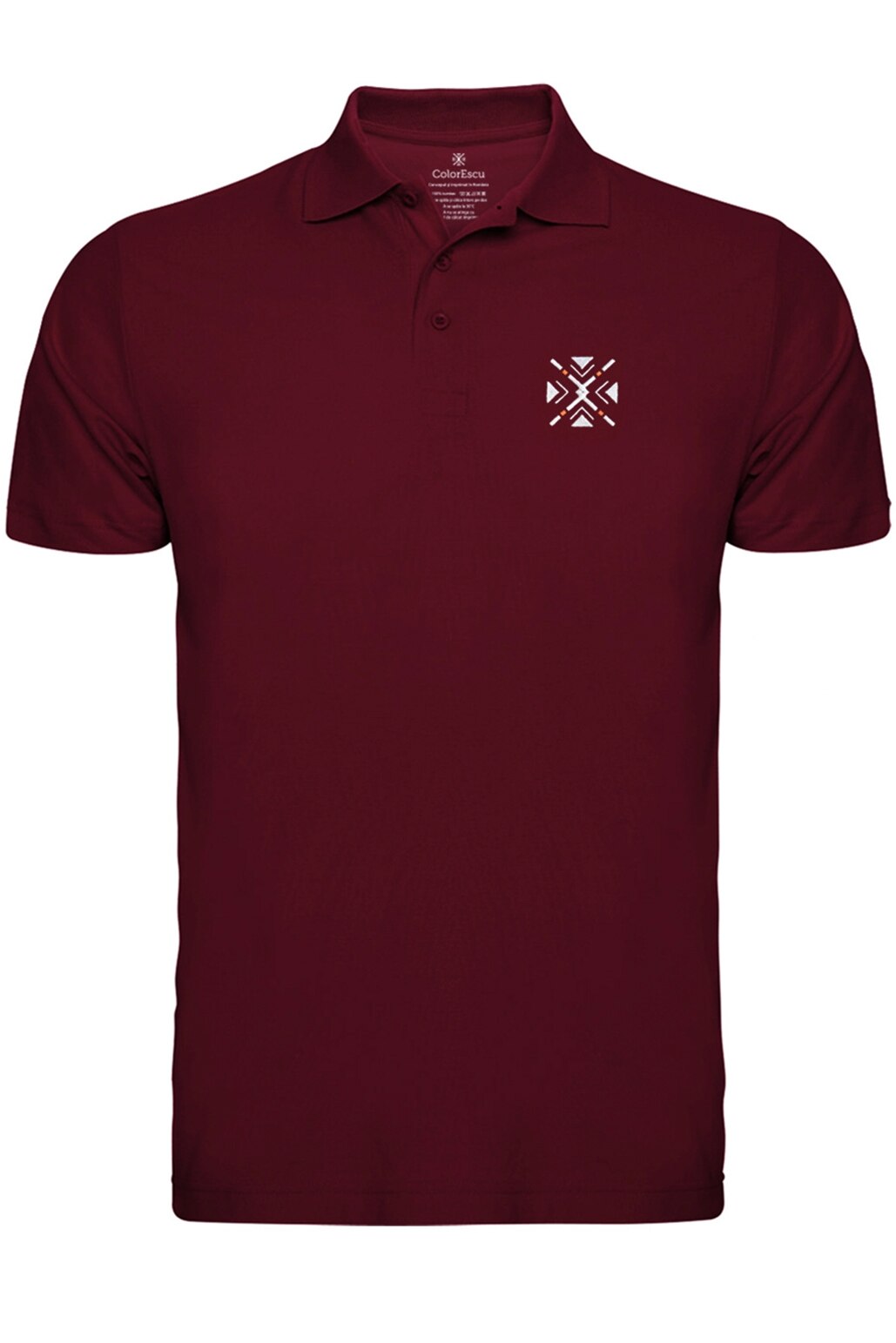 Tricou ColorEscu polo brodat, grena