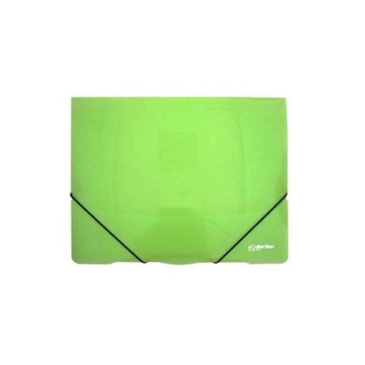 Папка гумена E-COLLECTION A/4 пластмасова зелена