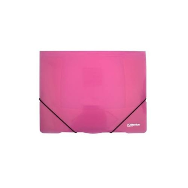 Папка гумена E-COLLECTION A/4 пластмасова розова