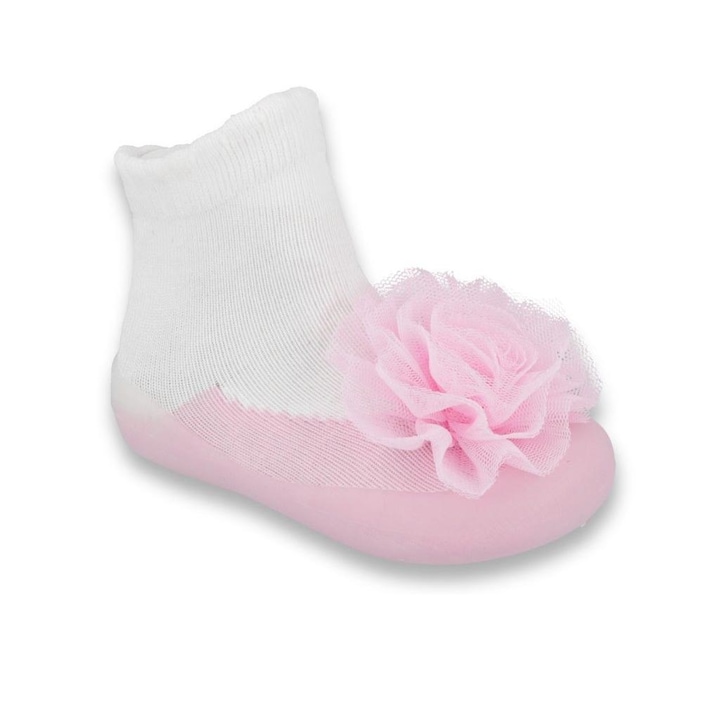 Бебешки Обувки чорапчета, Befado, Розови с панделка, Бял/Розов