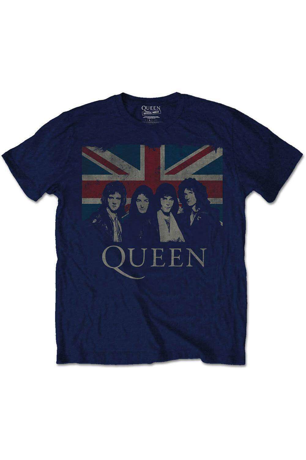 Tricou pentru barbati: Queen - Union Jack Navy, Albastru marin, L