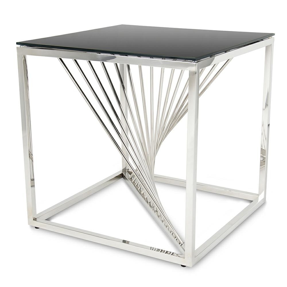 Masuta cafea Loft 55 cm inox neagra argintie