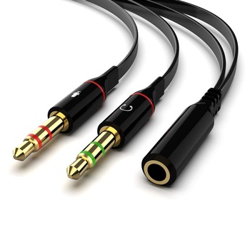 Splitter audio 3.5 mm, Mono/Stereo, Mama/Tata, 0.19 cm, Microfon+Audio, pentru PC sau telefon, Negru Splitter audio 3.5 mm, Mono/Stereo, Mama/Tata, 0.19 cm, Microfon+Audio, pentru PC sau telefon, Negru