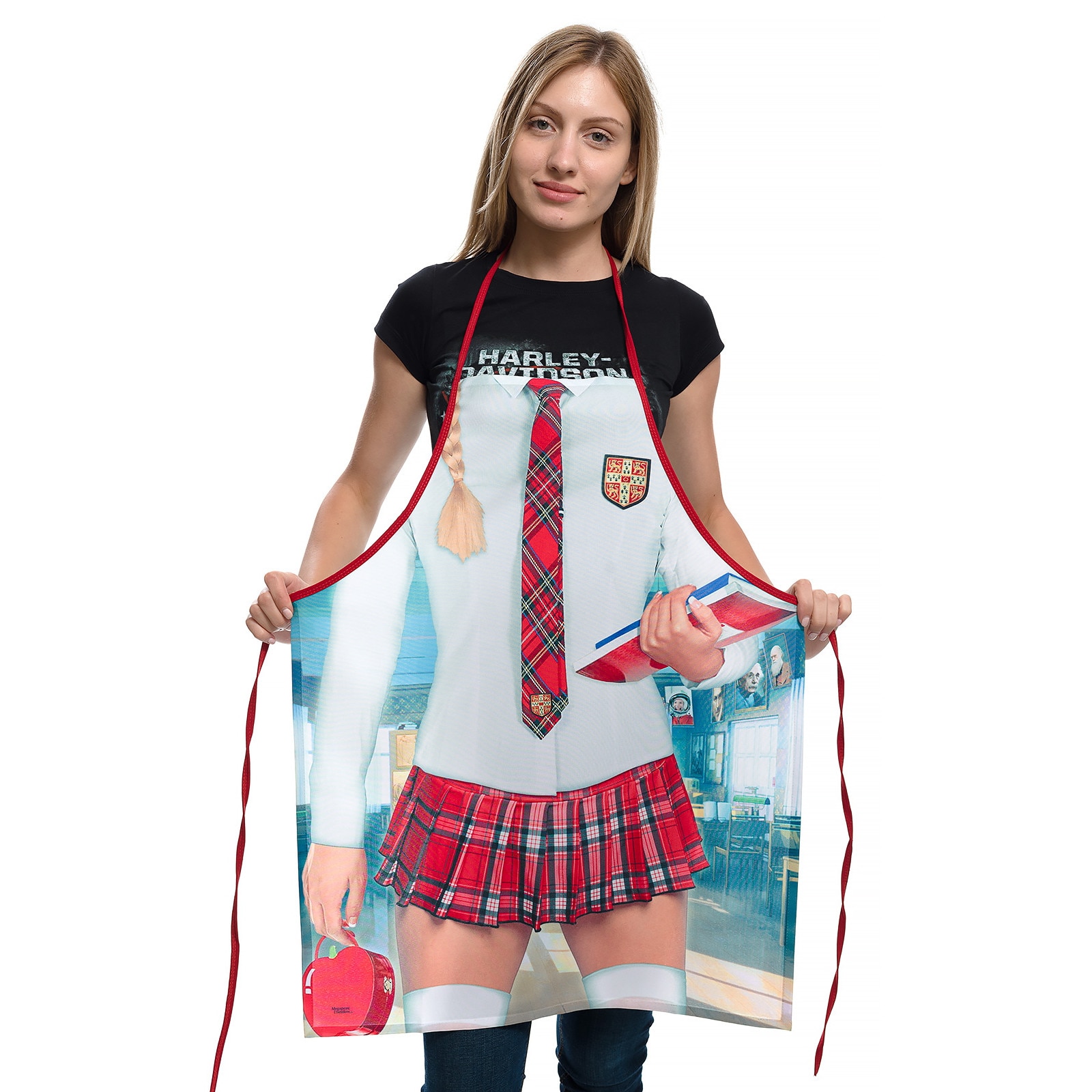 Sort bucatarie amuzant Printex, SCHOOLGIRL, Multicolor, Marimea universala