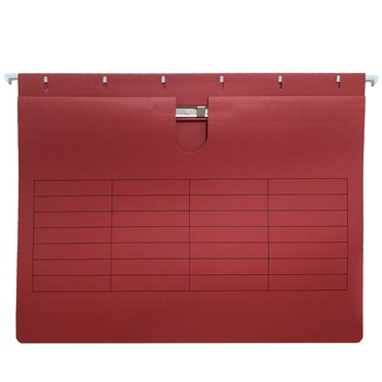 Dosar suspendabil cu sina si bagheta metalica, 25 buc/set, rosu Dosar suspendabil cu sina si bagheta metalica, 25 buc/set, rosu