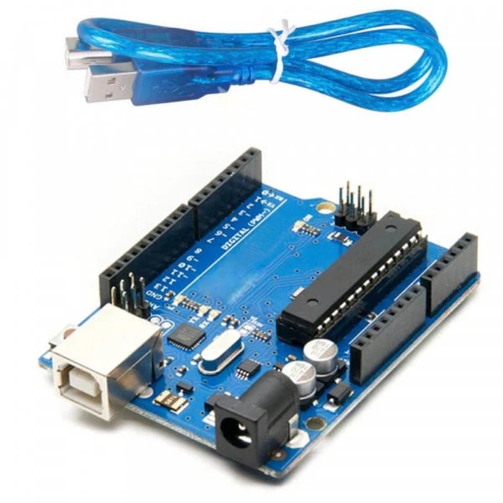 Arduino UNO R3 (ATmega328p) - Развойна платка, съвместима с Arduino IDE + USB кабелv2