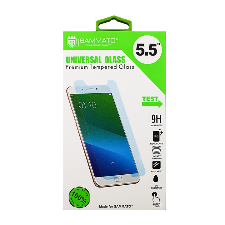 Стъклен протектор SAMMATO, универсален 5,5 inch