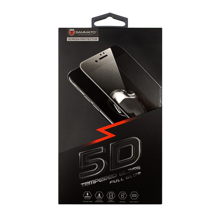 Стъклен протектор SAMMATO 5D за Samsung Galaxy S20+, черен