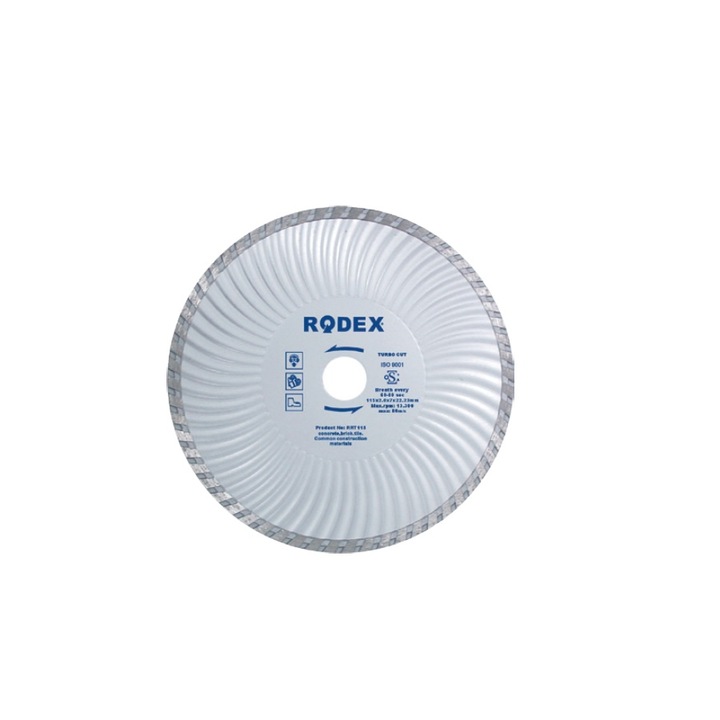 Диамантен Диск Турбо Rodex, за Сухо Рязане, Размер 115 мм