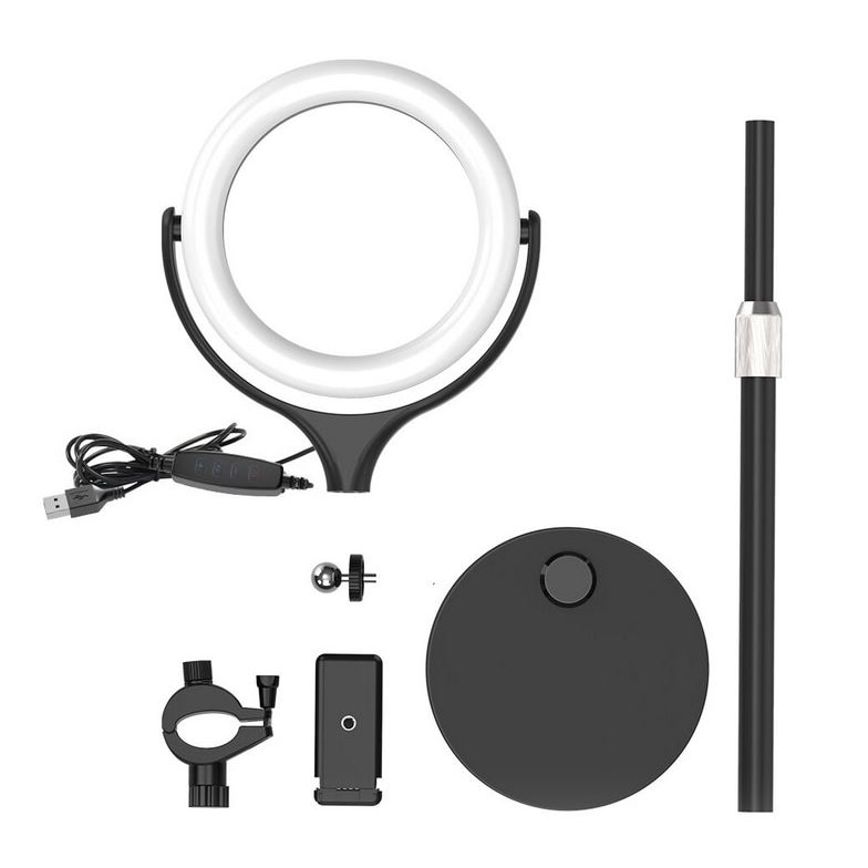 Lampa LED circulara Make-up BlitzWolf BW-SL4, 64xLED, 10W, 2800 lm, USB, telecomanda bluetooth, lumina rece/calda, diametru 20 cm, inaltime reglabila