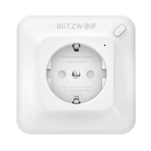 Priza inteligenta Blitzwolf BW-SHP8, Wireless, 3680W, 16A, monitorizare consum, compatibil Google Assistant/Amazon Alexa