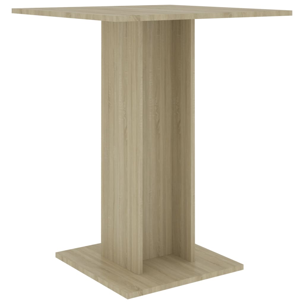 Masa bistro pentru 2 persoane vidaXL, PAL, 60 x 60 x 75 cm, Maro/Stejar Sonoma