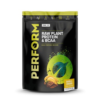 Proteine Vegetale Vivo Perform cu Aroma de Banane si Scortisoara 988g Proteine Vegetale Vivo Perform cu Aroma de Banane si Scortisoara 988g