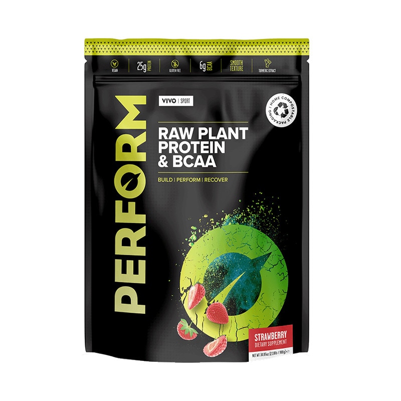 Proteine Vegetale Vivo Perform cu Aroma de Capsuni si Vanilie 988g