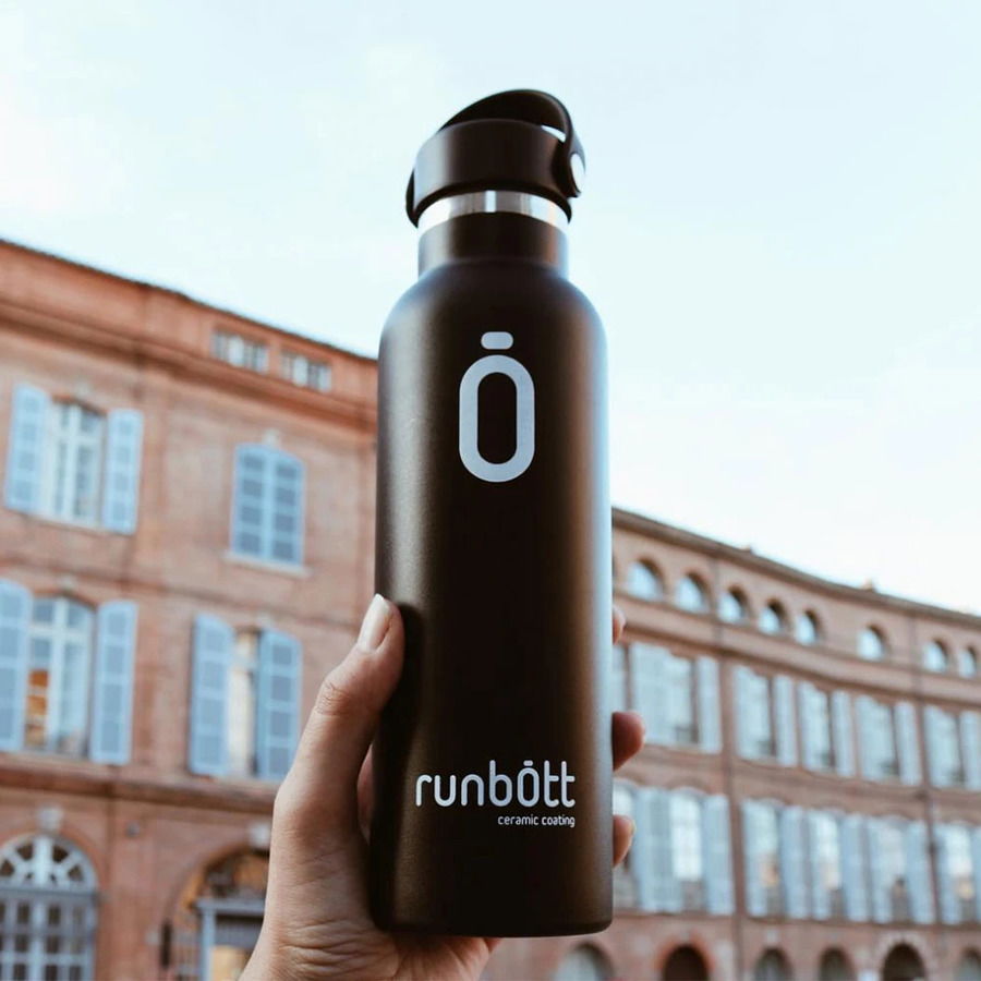 Термо бутилка Runbott Kinetico с керамичен резервоар, 600ml, Черен ...