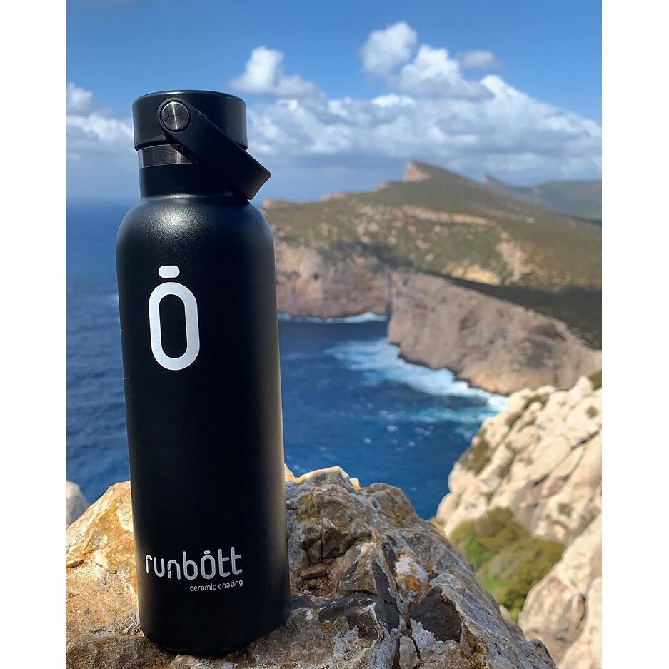 Sticla termica Runbott Kinetico cu rezervor ceramic, 600ml, Negru - eMAG.ro