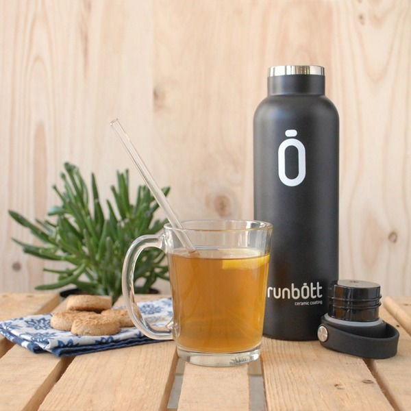 Sticla termica Runbott Kinetico cu rezervor ceramic, 600ml, Negru - eMAG.ro