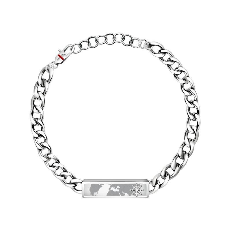 Bratara Sector SAGJ18, inox, argintiu, colectie Marine, lungime 22 cm, ajustabila