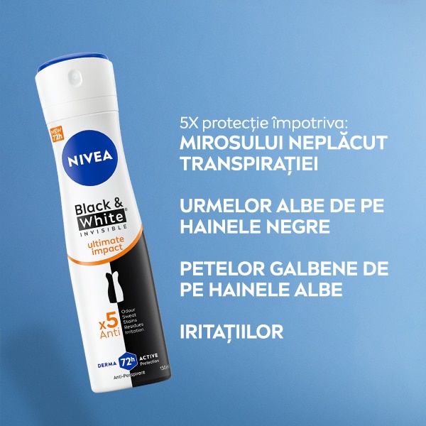 NIVEA Men Black & White Invisible Deo Spray 150 Ml – 72h Schutz Gegen Flecken & Gerüche