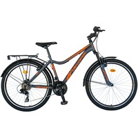 Bicicleta City 26" Carpat V2633B echipare Shimano, Gri/Portocaliu