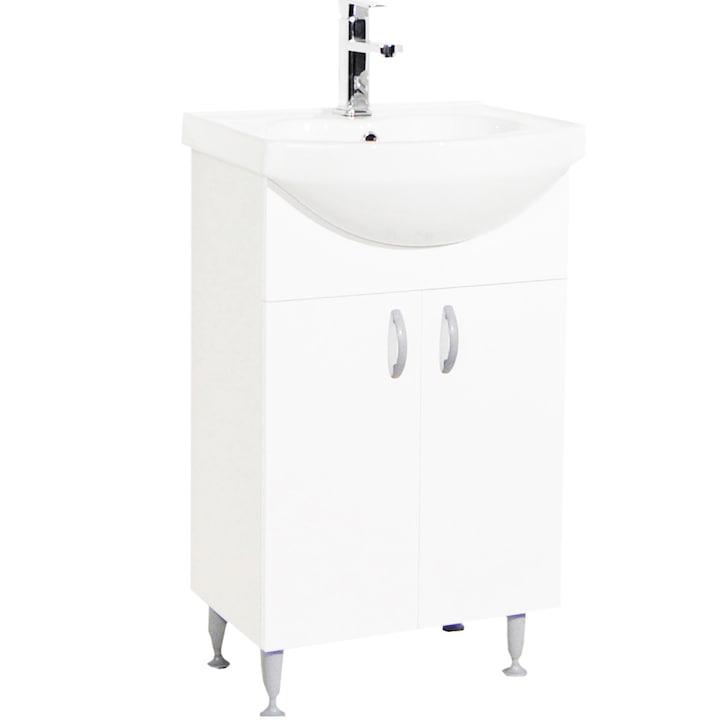 Шкаф за баня с умивалник Badenmob 001 ECO, 50см, Бял