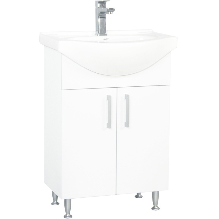 Шкаф за баня с умивалник Badenmob 001 ECO, 50см, Бял