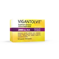 VIGANTOLVIT 2000 U.I. 2000 U.I. Vitamina D3, cutie x120 capsule - supliment alimentar