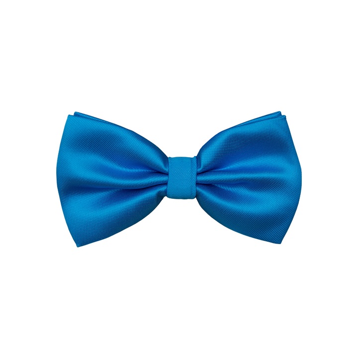 Papion clasic, Onore, bleu, microfibra, 12 x 7 cm, model unicolor