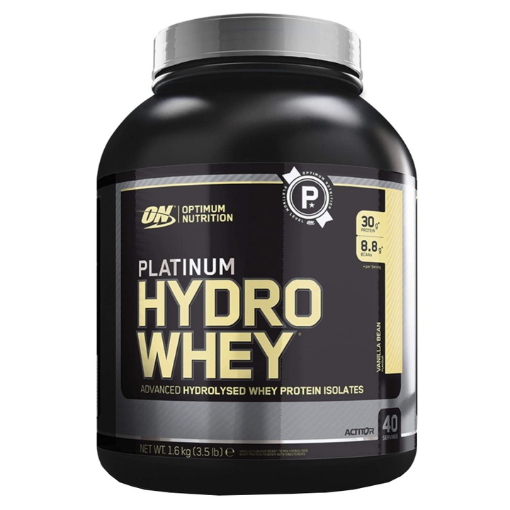 Хидролизирани суроватъчни протеини Optimum Nutrition, ON Platinum HydroWhey, ванилия, 1,6 кг