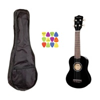 set ukulele sopran harley benton uk-12 neagra 52cm  husa  12 pene imagen 1_0_
0