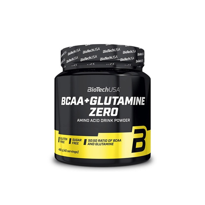 Pudra energizanta Biotech Usa Bcaa + Glutamine Zero Lamaie 0.480 Kg