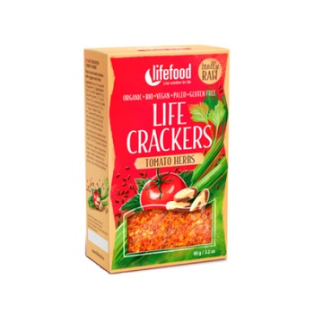 Gustare crocanta cu rosii si ierburi raw eco 90g Gustare crocanta cu rosii si ierburi raw eco 90g