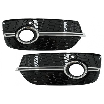 Grile Laterale compatibil cu Audi Q3 8U (2011-2014) RS Design Negru Crom Grile Laterale compatibil cu Audi Q3 8U (2011-2014) RS Design Negru Crom