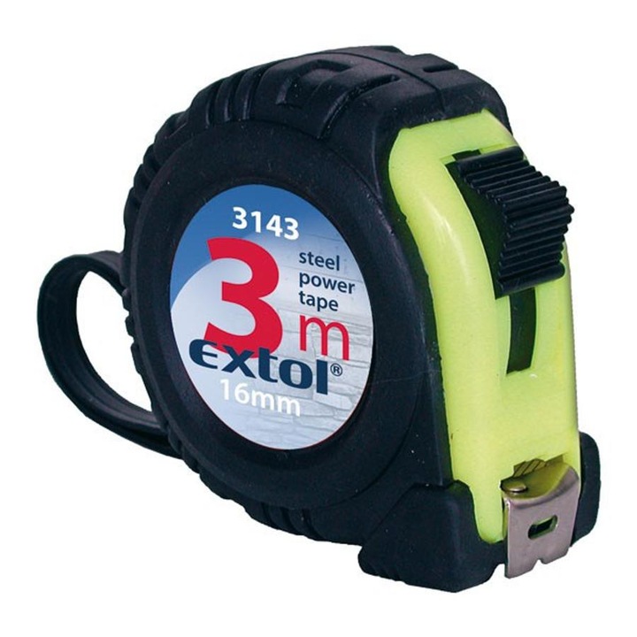 Extol mérőszalag 3 m 1 stoppos gumirozott