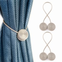 Suporturi pentru draperii si perdele, executate manual, decorative, cu magnet puternic, 1 pereche, bej