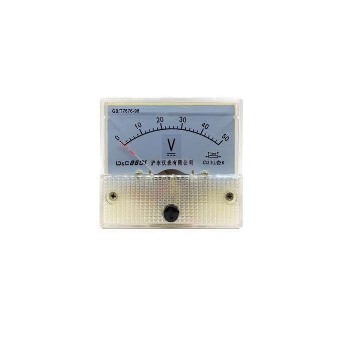 Аналогов панелен волтметър 50V прав ток