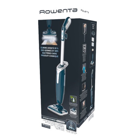 Mop cu abur Rowenta Steam Power RY6591WH, 1200W, 0.6L, indicator de abur, alb&albastru