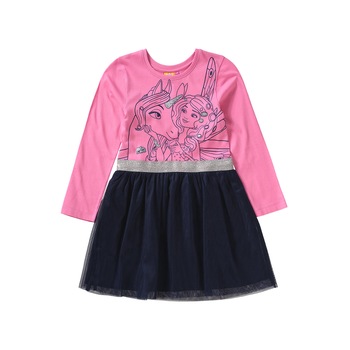 Rochie cu tul si imprimeu fete,Mia and Me,roz/bleumarin.marimea 128/134,varsta 7-9 ani Rochie cu tul si imprimeu fete,Mia and Me,roz/bleumarin.marimea 128/134,varsta 7-9 ani