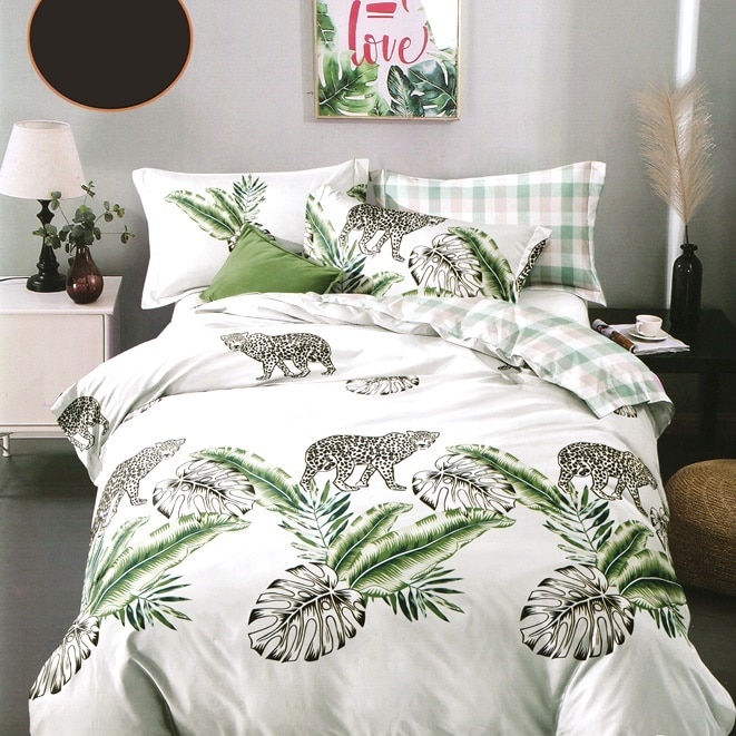 Lenjerie de pat dublu FOSFORESCENTA, finet PUCIOASA, 4 piese, 2 persoane, FOS32