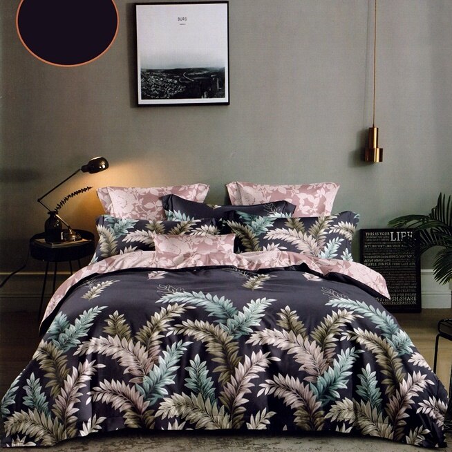 Lenjerie de pat dublu FOSFORESCENTA, finet PUCIOASA, 4 piese, 2 persoane, FOS33