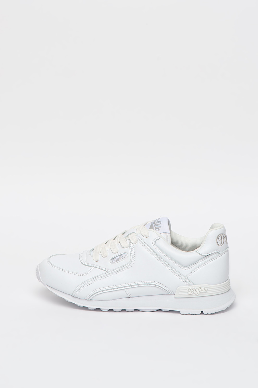 Buffalo, Pantofi sport de piele ecologica Loke U, Alb, 40