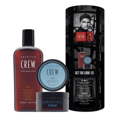 Pachet Hair & Body 3-IN-1 250ml + Styling Fiber crema par 85g American Crew