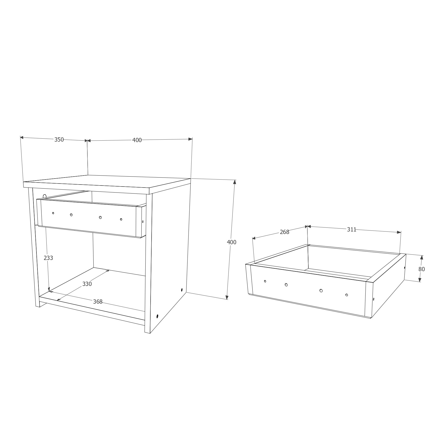 Noptiera haaus remi 1 sertar alb 40 x 35 x 40 cm emag ro