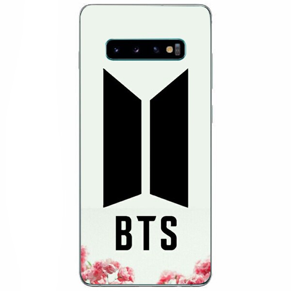 Husa din Silicon, BTS Logo Flowers pentru Samsung Galaxy S10, Multicolor