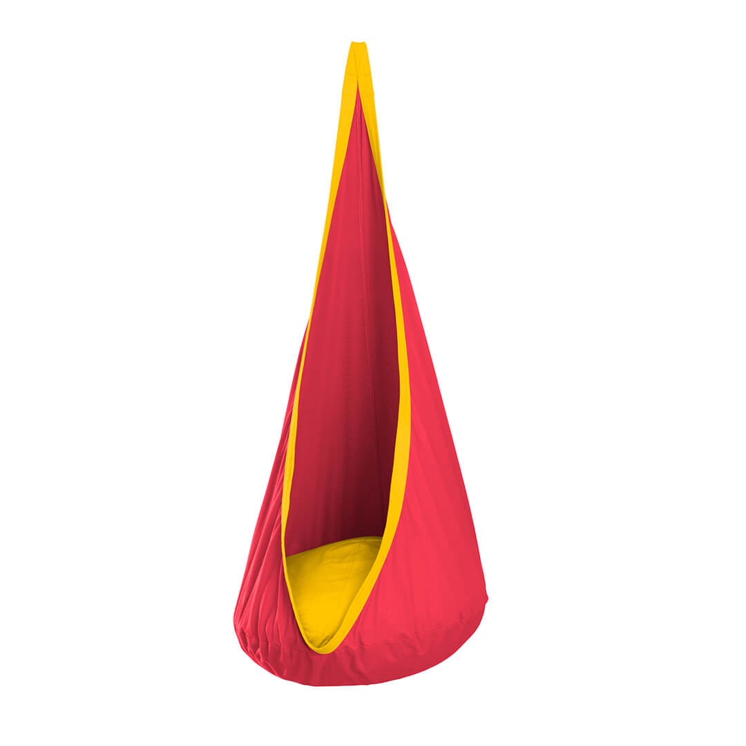 Leagan tip hamac, 150x70 cm, 80 kg, Rosu/Galben