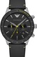 Emporio Armani, Ceas cronograf cu o curea din piele, Negru