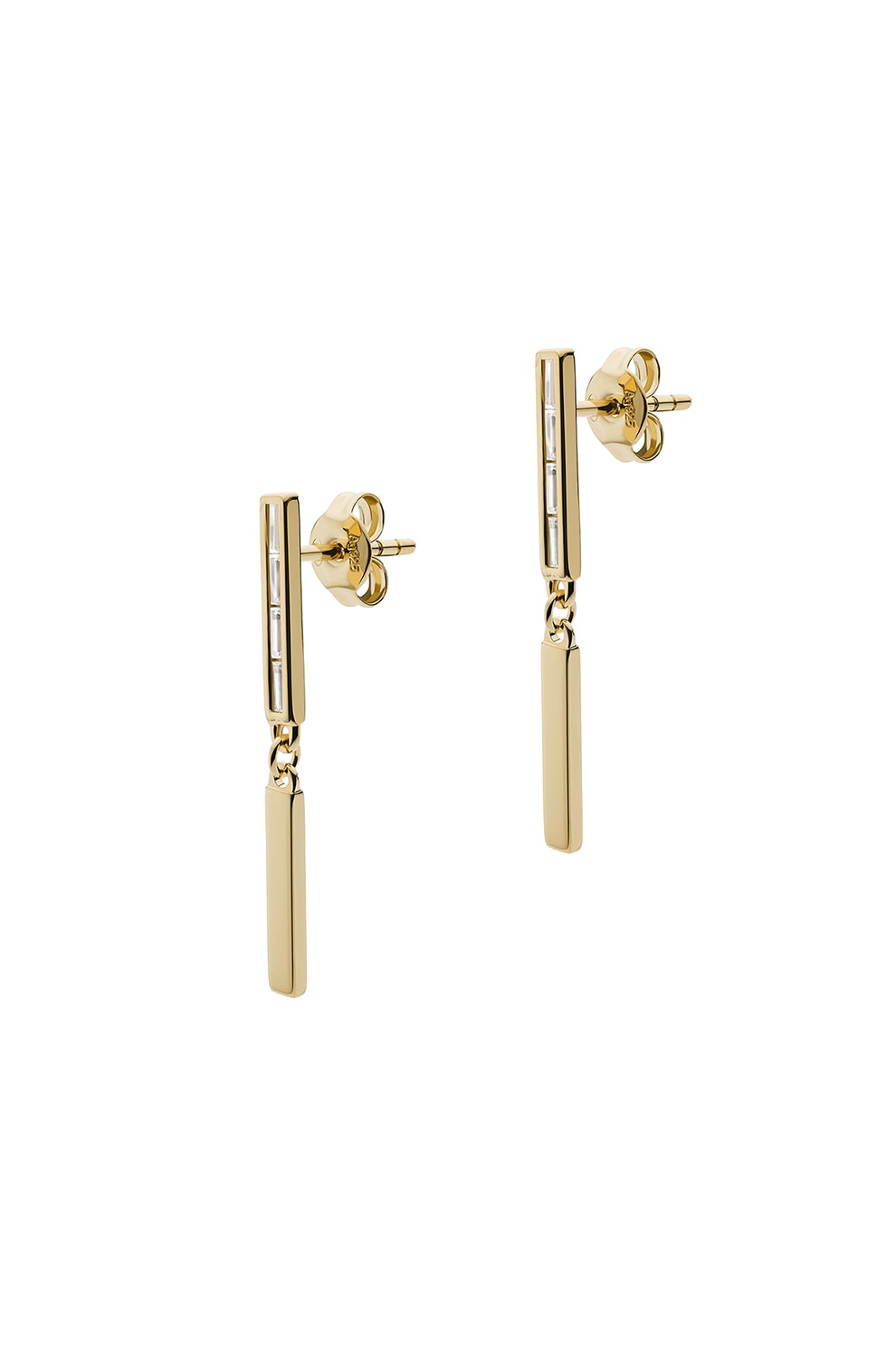 Emporio Armani, Cercei drop cu tija si cristale, Auriu