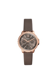 Fossil, Ceas cu functii multiple si curea din piele, Maro taupe Fossil, Ceas cu functii multiple si curea din piele, Maro taupe